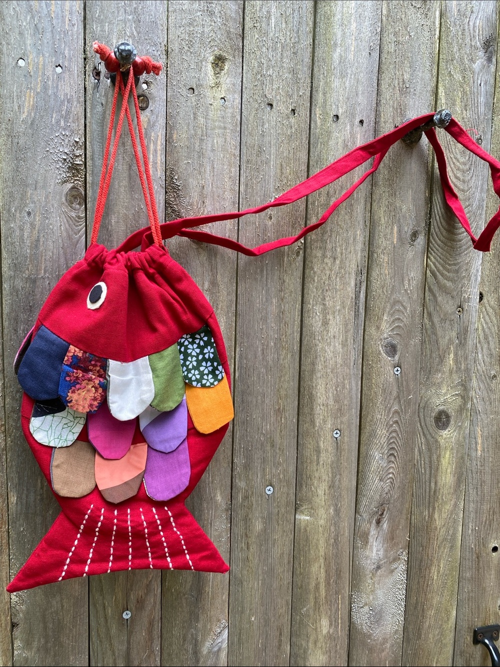 Red Fabric Fish Purse Bag